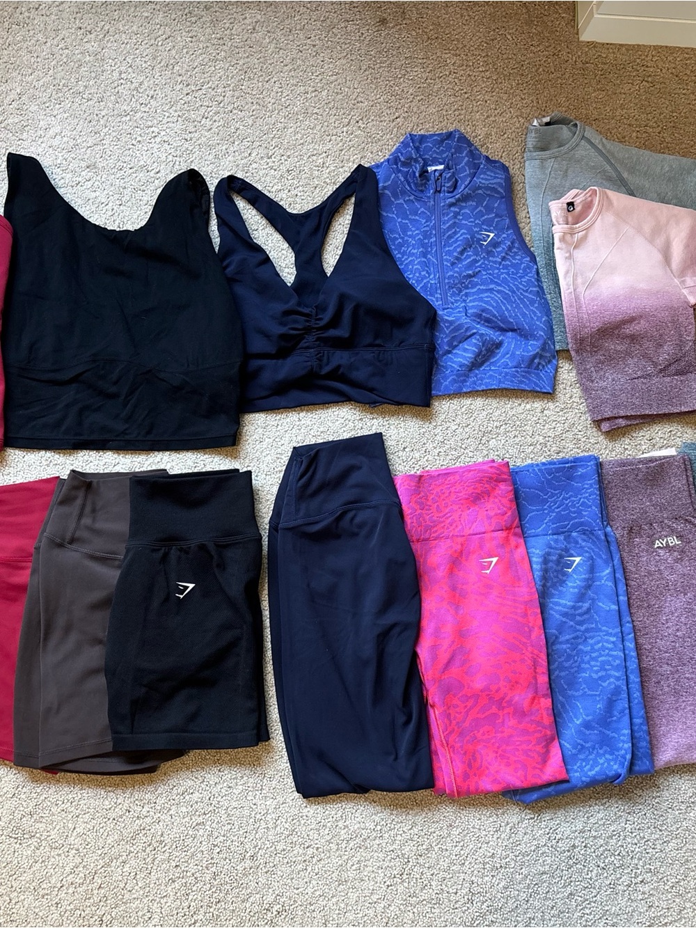 Gymshark Mixed Activewear Pack - Black, Navy, Blue, Pink, Purple